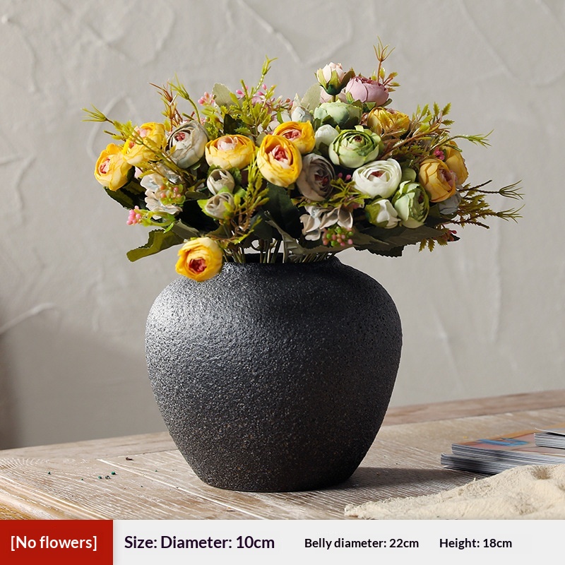 Simple Black Stoneware Vaseversatile Ceramic For Any Style