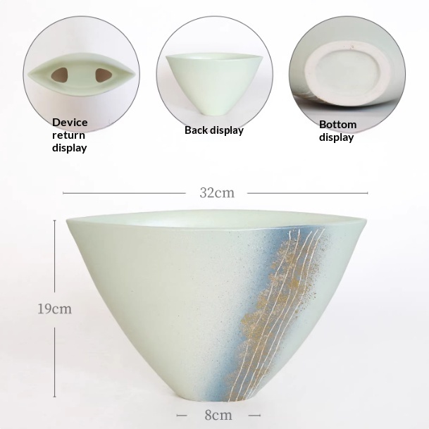 Triangular Ceramic Vase Crafted By Hand Perfect For Zen-inspired Floral Arrangements