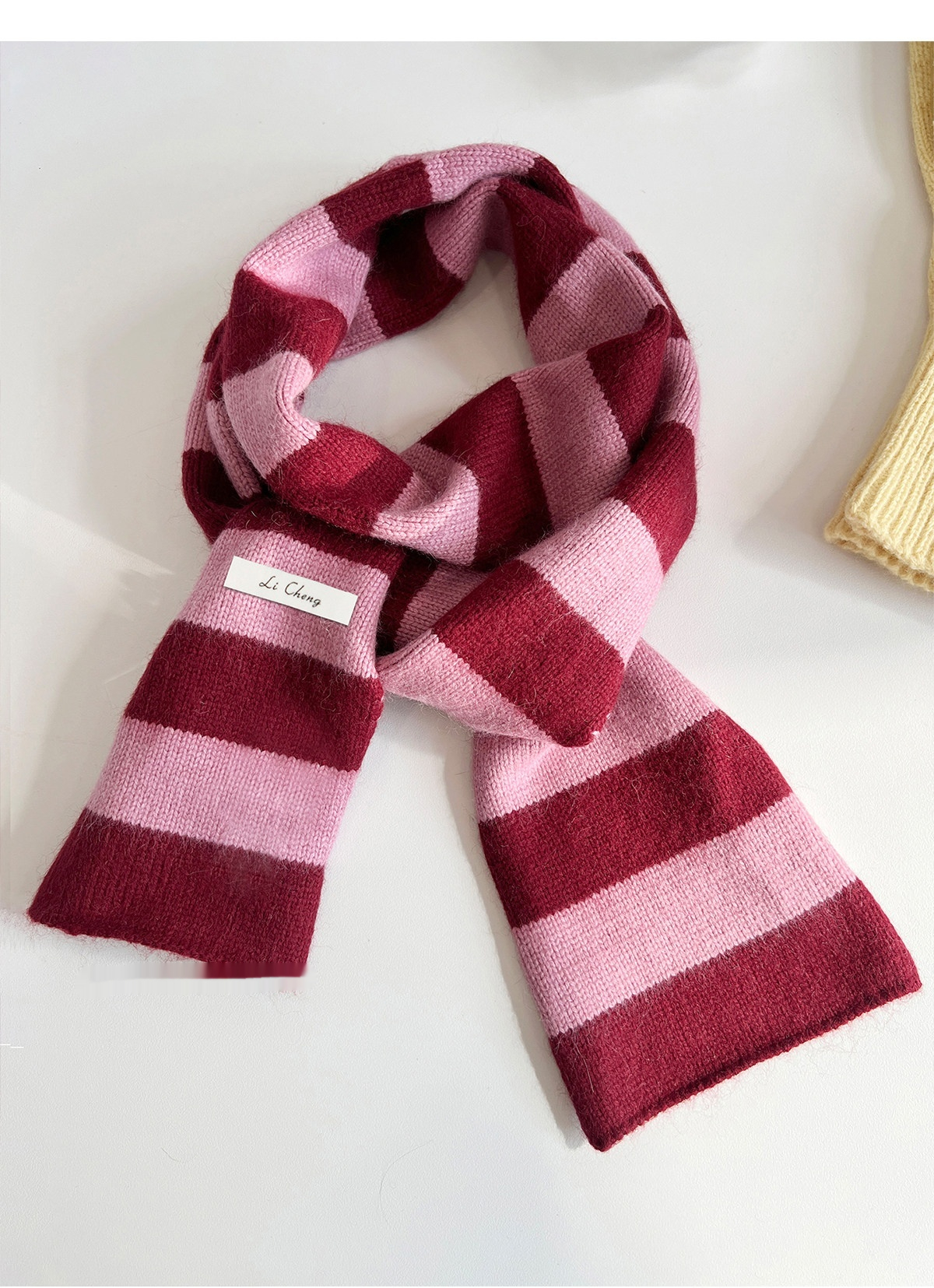 Wool Knitted Narrow Striped All-match Neck Warmer
