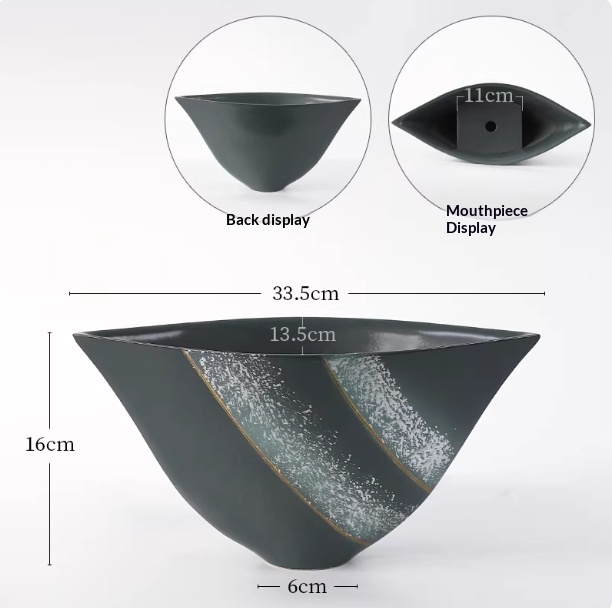 Triangular Ceramic Vase Crafted By Hand Perfect For Zen-inspired Floral Arrangements