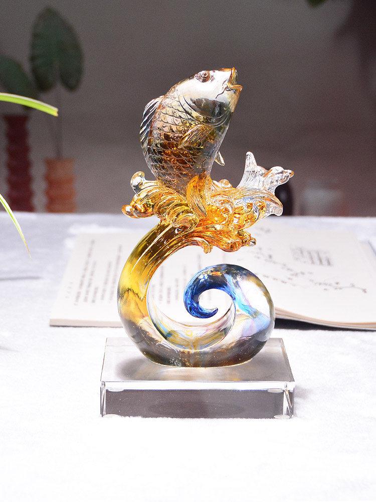 Colorful Glass Fish Ornament Decoration Symbolizing Abundance Year After Year