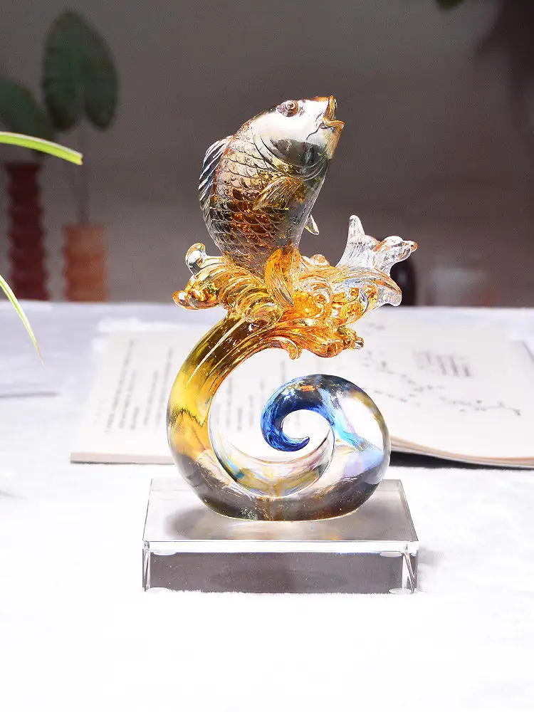 Colorful Glass Fish Ornament Decoration Symbolizing Abundance Year After Year