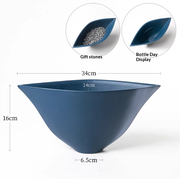 Triangular Ceramic Vase Crafted By Hand Perfect For Zen-inspired Floral Arrangements