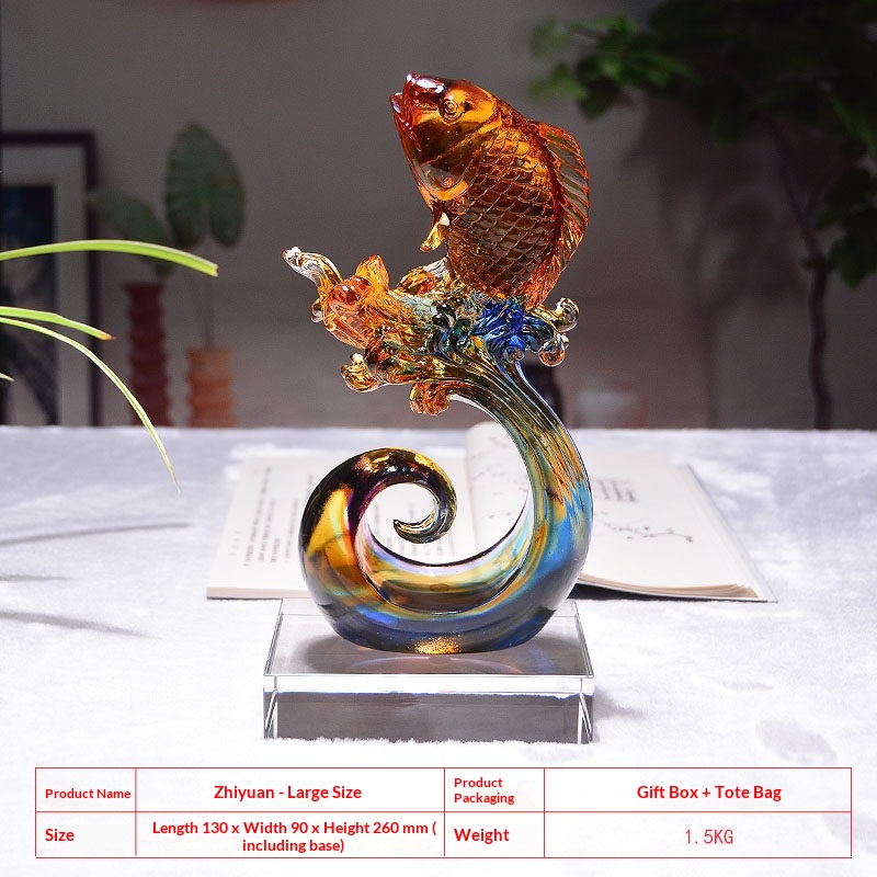 Colorful Glass Fish Ornament Decoration Symbolizing Abundance Year After Year