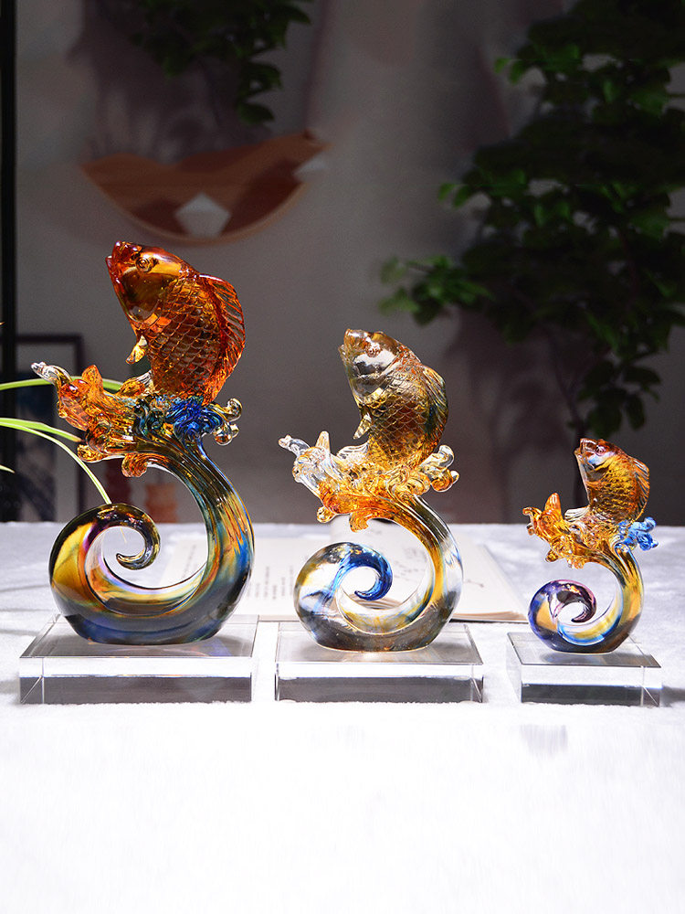 Colorful Glass Fish Ornament Decoration Symbolizing Abundance Year After Year