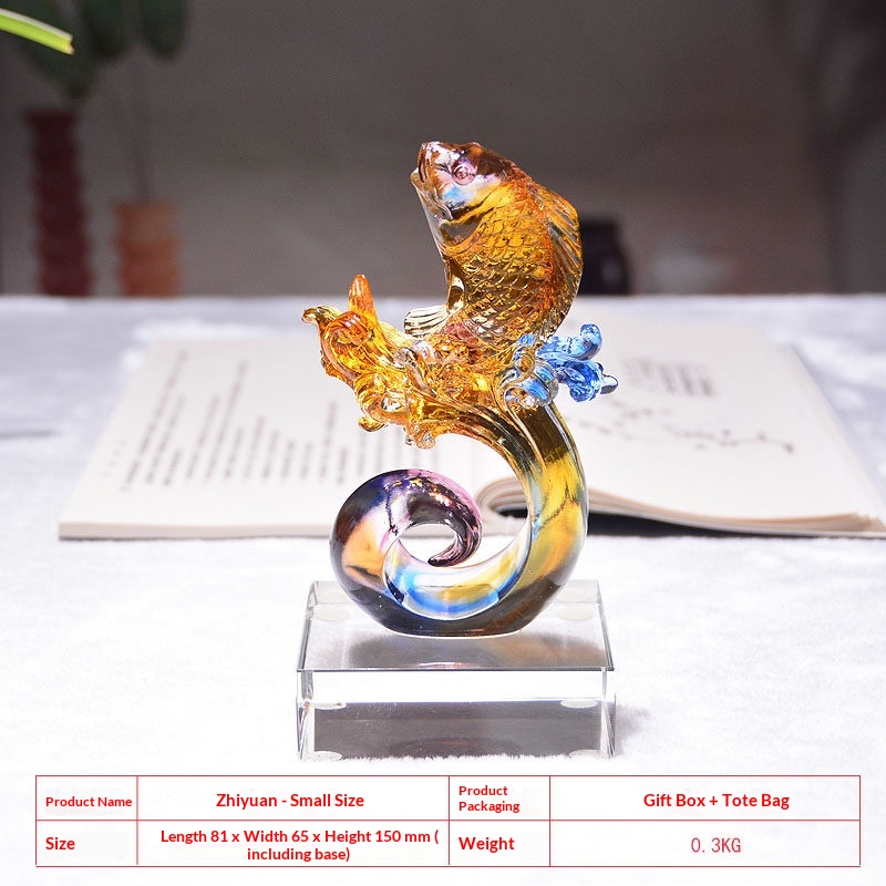 Colorful Glass Fish Ornament Decoration Symbolizing Abundance Year After Year