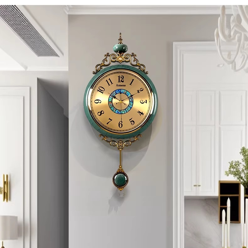 Luxury Home Living Room High-End Retro Wall Clock