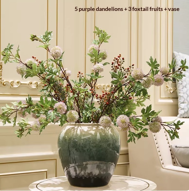 Holly Vase Ornament Artificial Flowers For Floral Arrangements Decor Item