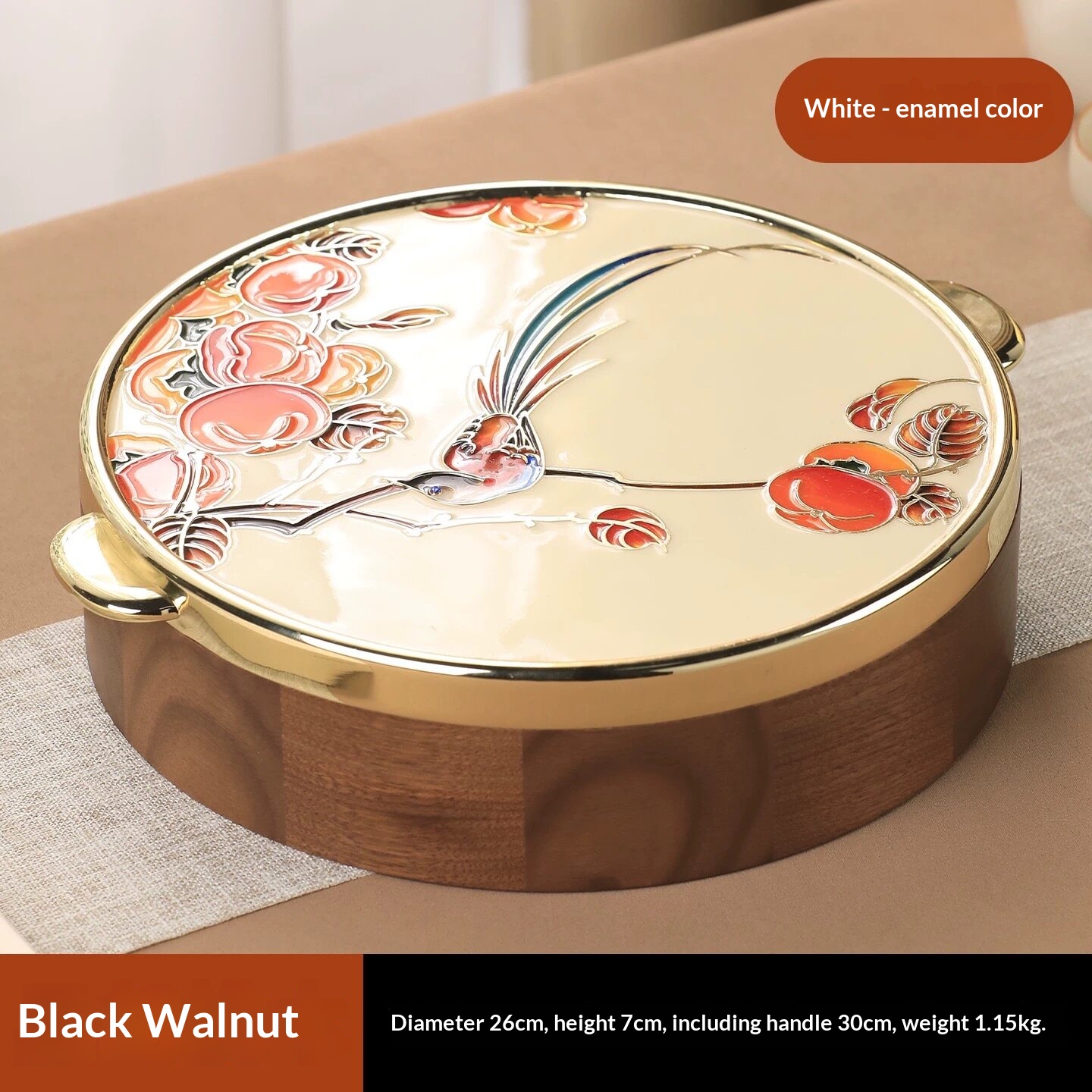 Chinese Enamel Nightstand Nut Box