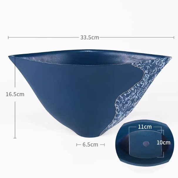 Triangular Ceramic Vase Crafted By Hand Perfect For Zen-inspired Floral Arrangements