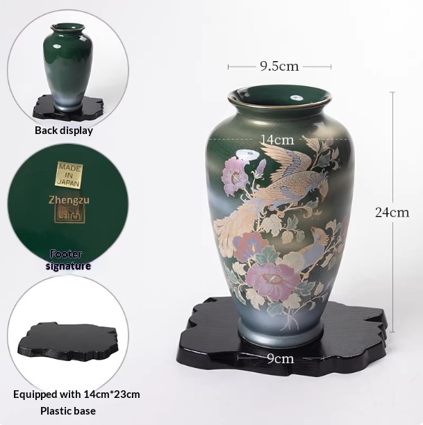 Brand-new Kutani-yaki Vase Ornament For Living Room Desk Decor