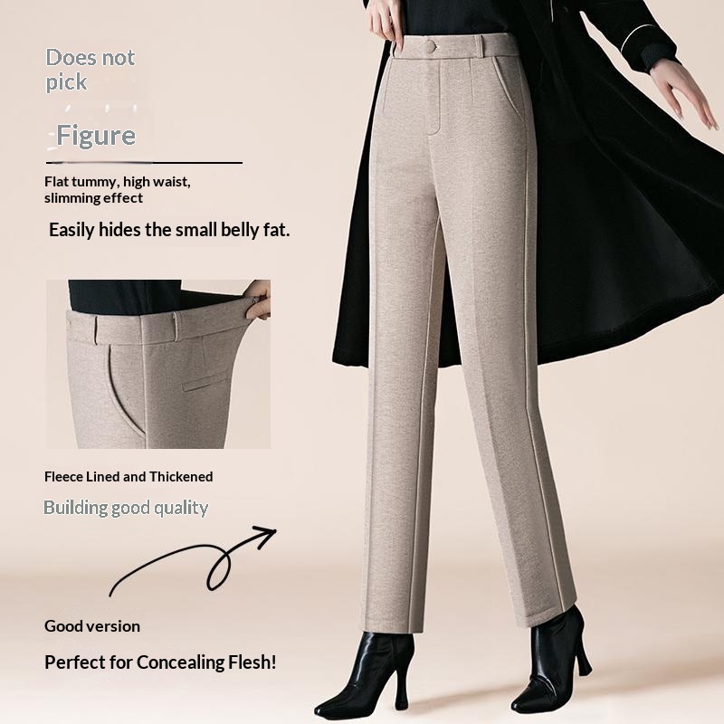 High-waisted Slimming Straight-leg Cigarette Pants For Petite Figures