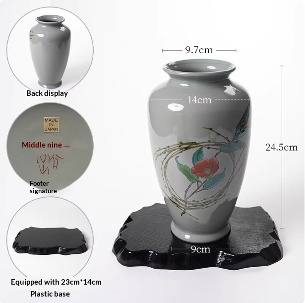 Brand-new Kutani-yaki Vase Ornament For Living Room Desk Decor