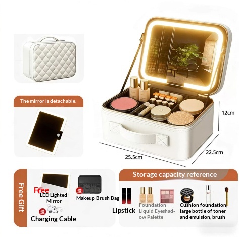 Advanced Portable Large-Capacity Divided Cosmetic Bag Makeup Case