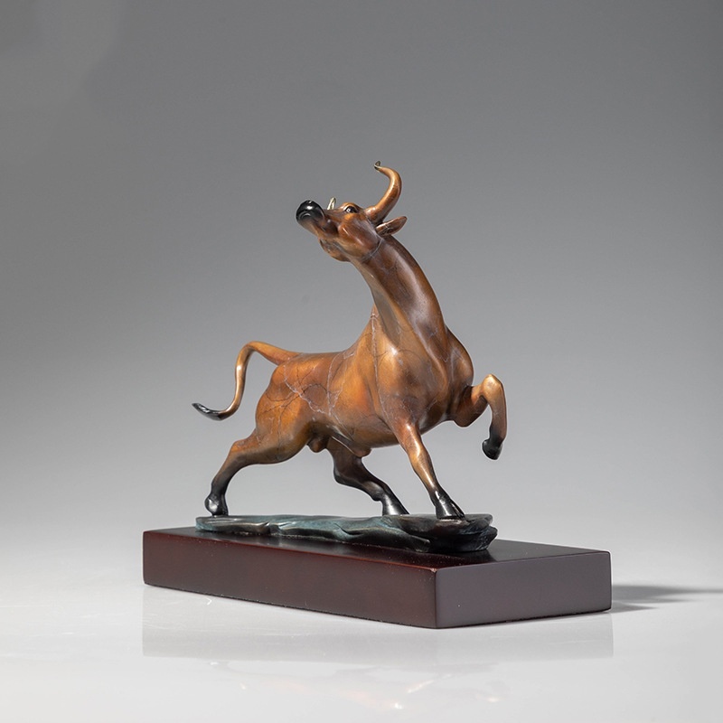 Golden Years Turning The Tide Brass Bull Ornament