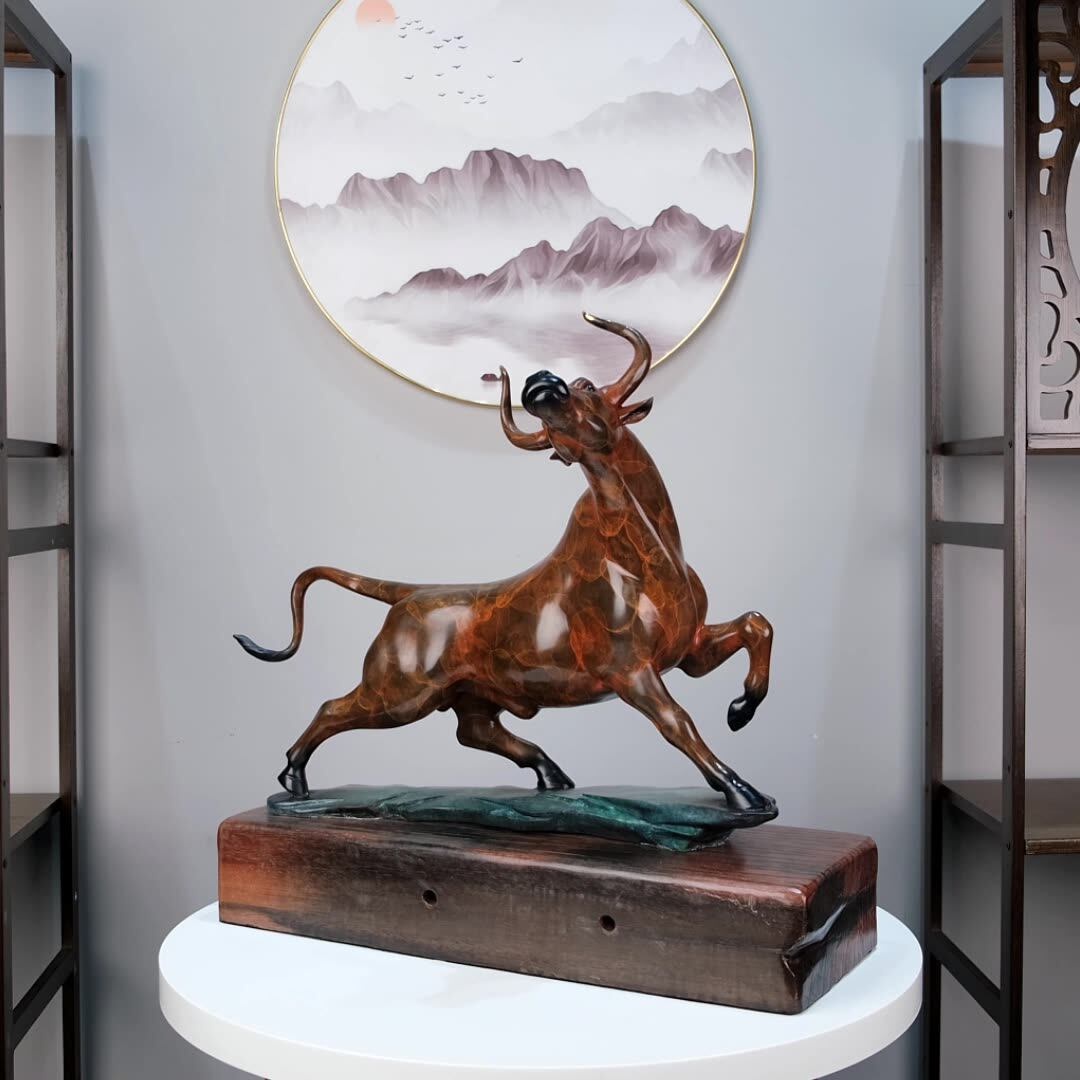 Golden Years Turning The Tide Brass Bull Ornament