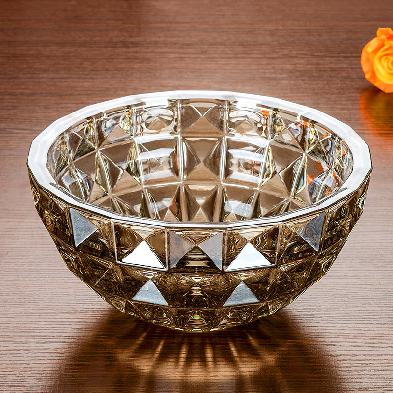 Thickened Luxurious Large European-Style Crystal Glass Fruit Bowl