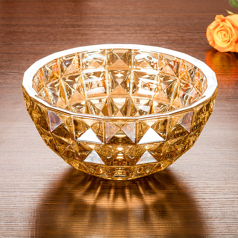 Thickened Luxurious Large European-Style Crystal Glass Fruit Bowl