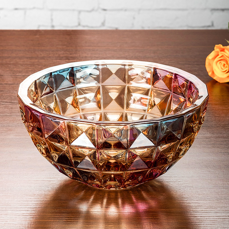 Thickened Luxurious Large European-Style Crystal Glass Fruit Bowl