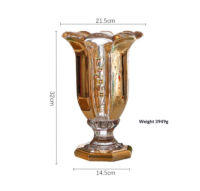 Large-size Phalaenopsis Crystal Glass Stemmed Vase
