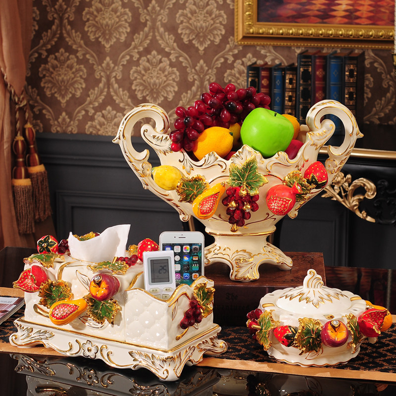 European-style Fruit Plate Set Ceramic Fruit Bowl