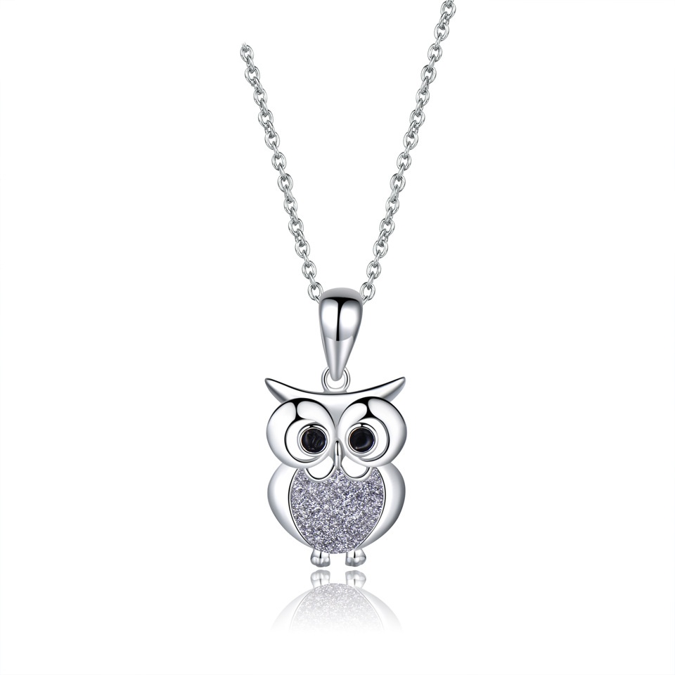 925 Sterling Silver Cute Owl Fashionable Personalized Animal Clavicle Necklace