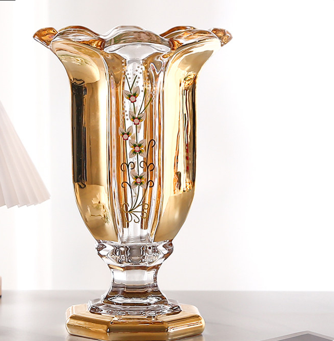 Large-size Phalaenopsis Crystal Glass Stemmed Vase