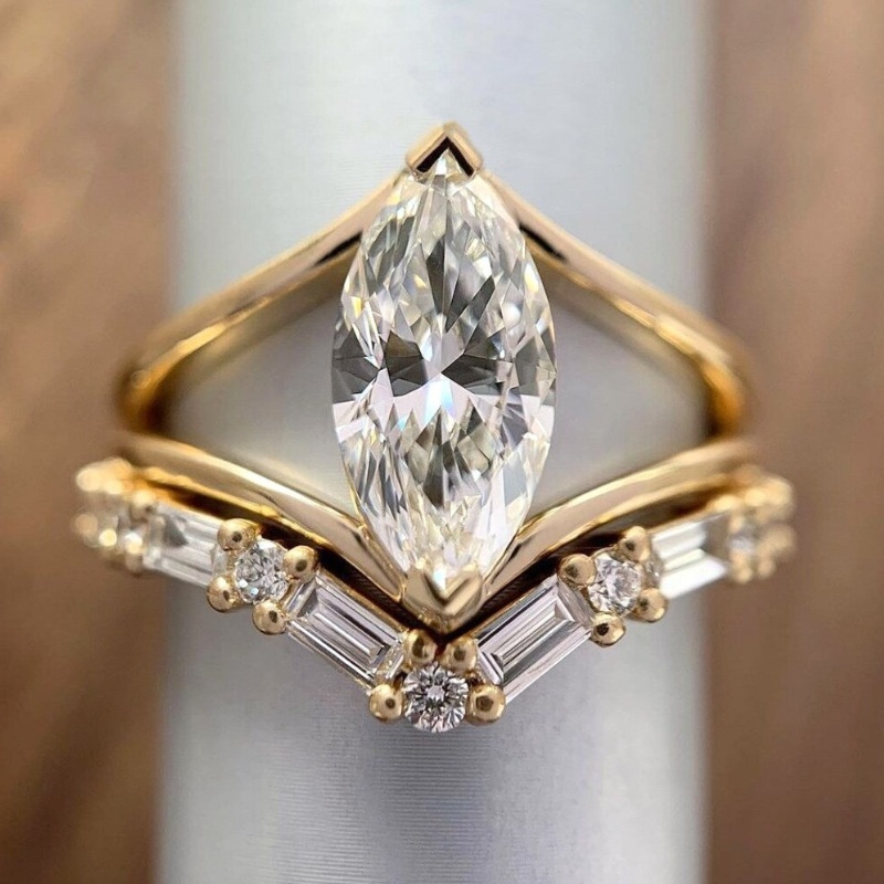 Stylish Elegant And Minimalist Two-piece Alloy Ring Set For Women