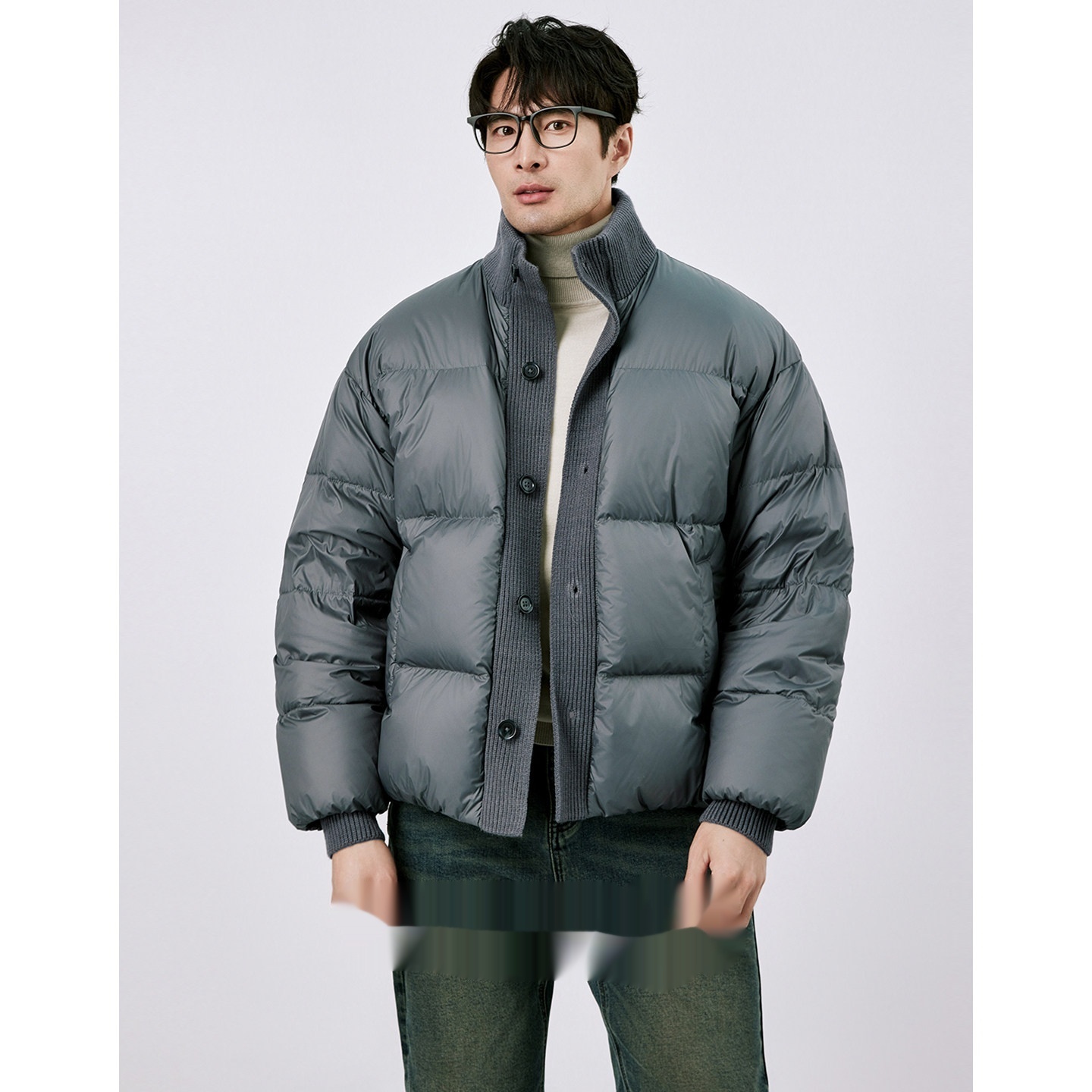 Lightweight White Duck Down Stand Collar Down Jacket