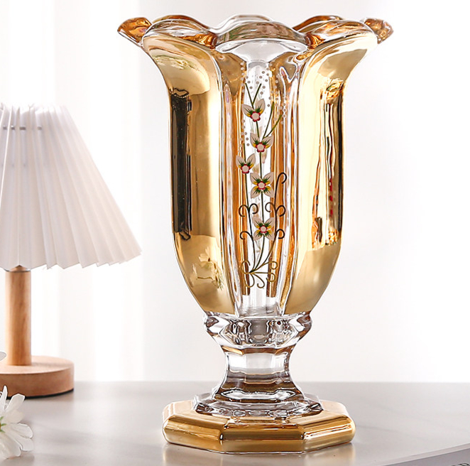 Large-size Phalaenopsis Crystal Glass Stemmed Vase