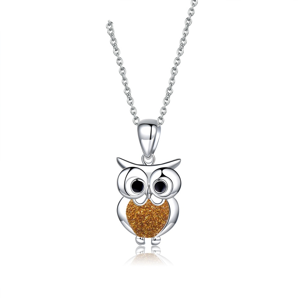 925 Sterling Silver Cute Owl Fashionable Personalized Animal Clavicle Necklace