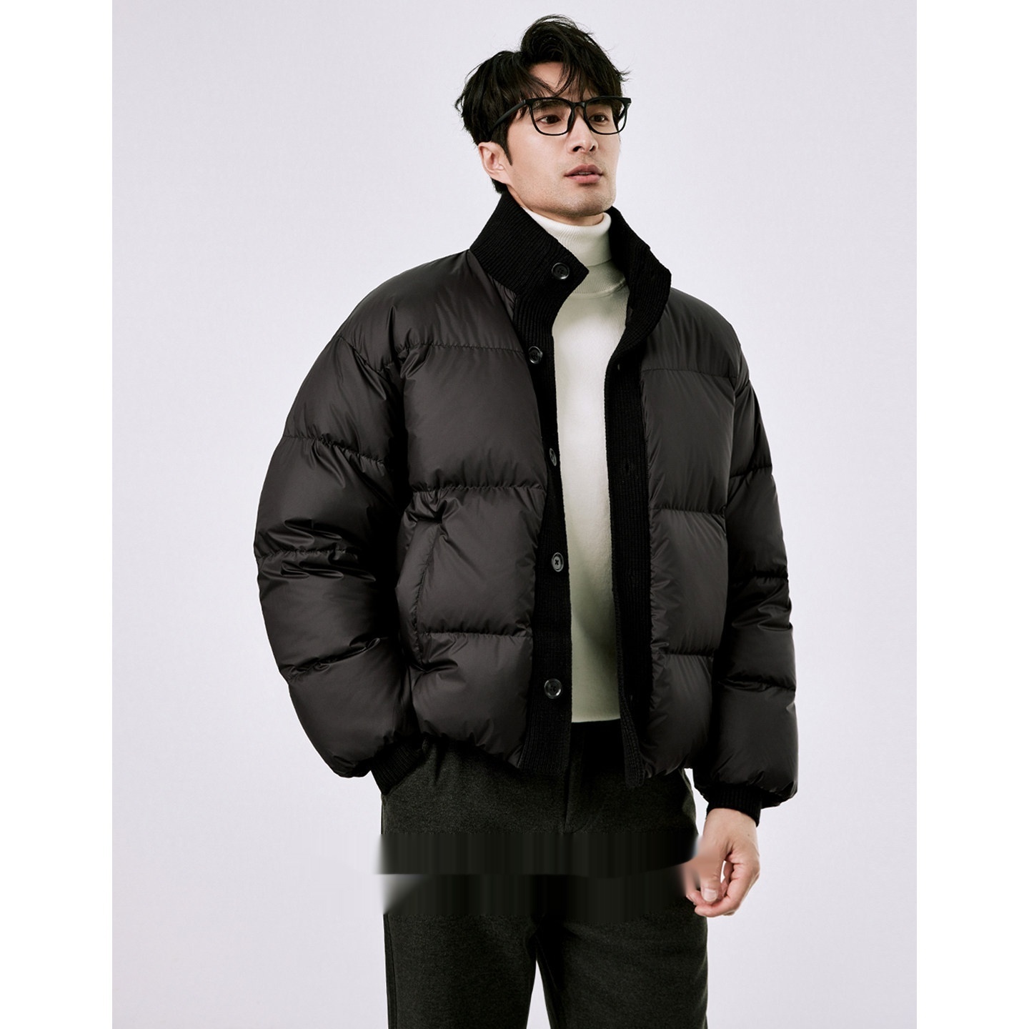 Lightweight White Duck Down Stand Collar Down Jacket