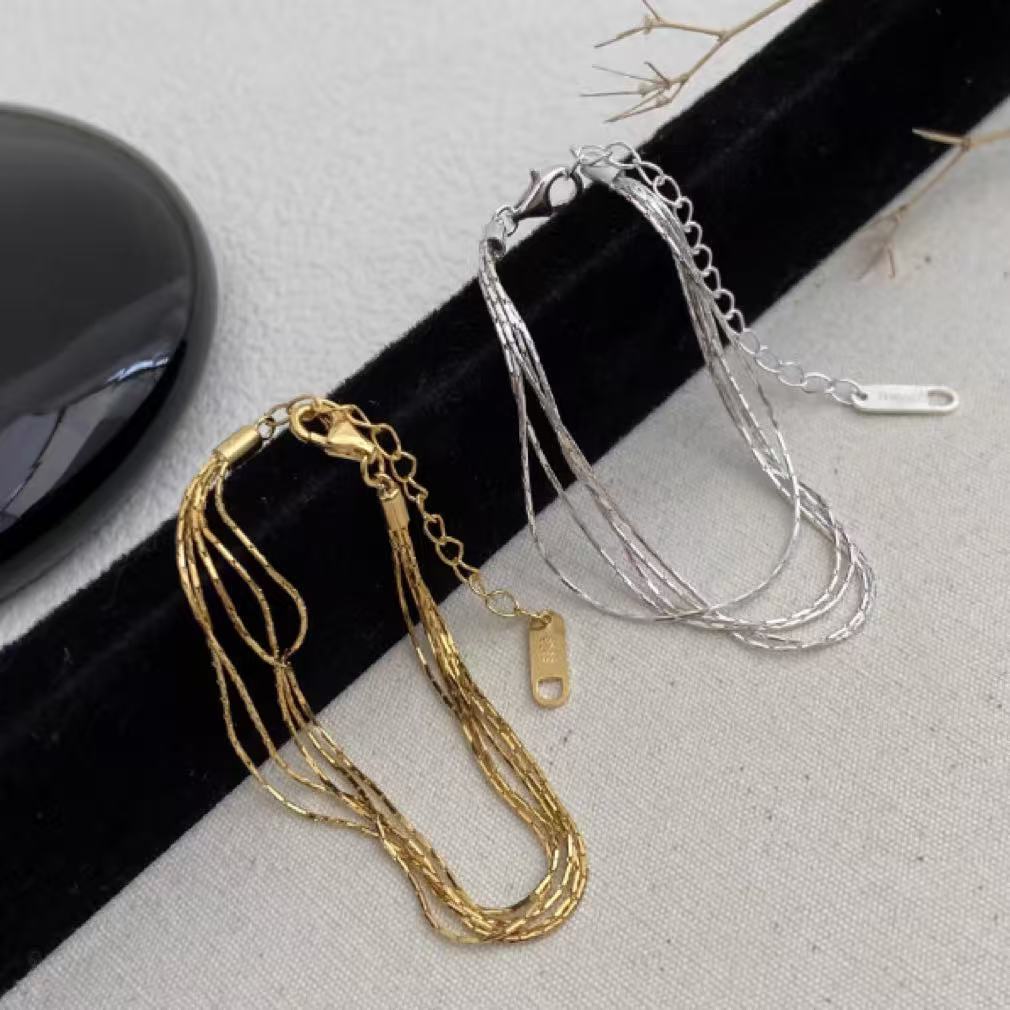 Womens Stylish Minimalist Cool-look Layered Bracelet