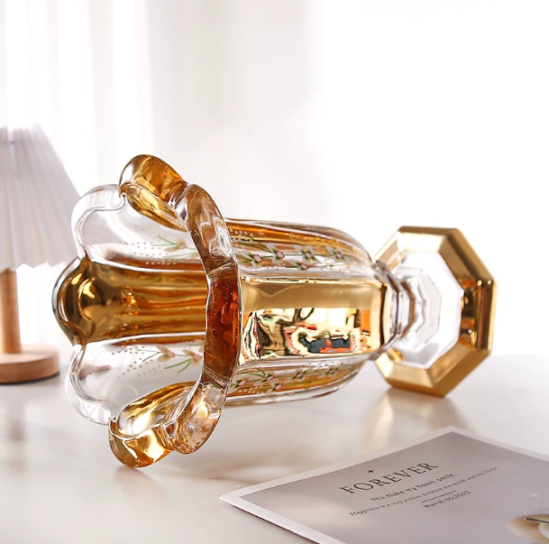 Large-size Phalaenopsis Crystal Glass Stemmed Vase