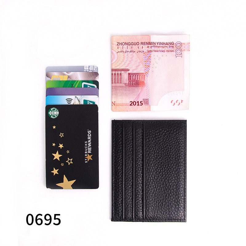 Simple Genuine Leather Small Card Bag, Men's And Women's Top Layer Cowhide