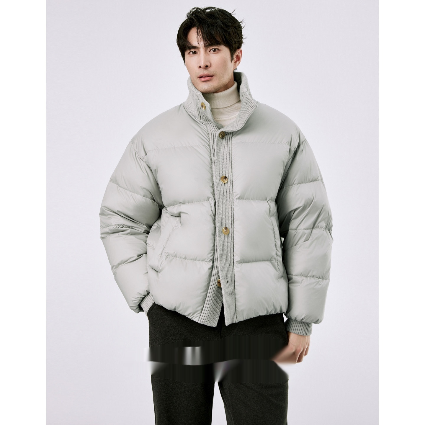Lightweight White Duck Down Stand Collar Down Jacket