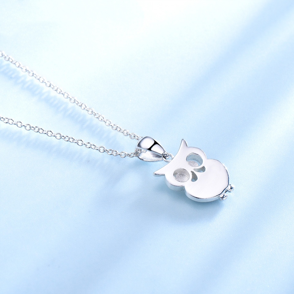 925 Sterling Silver Cute Owl Fashionable Personalized Animal Clavicle Necklace