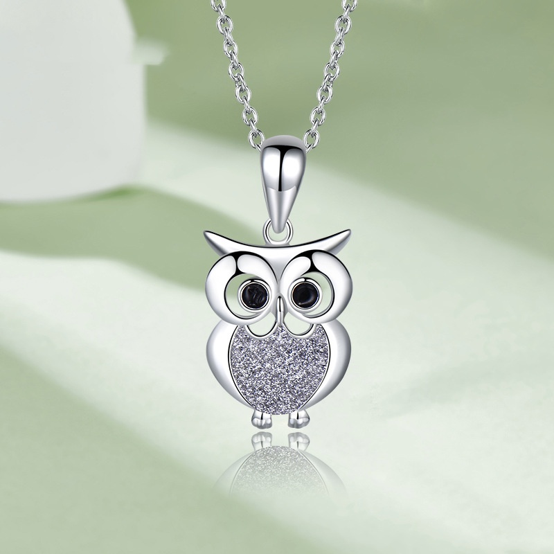 925 Sterling Silver Cute Owl Fashionable Personalized Animal Clavicle Necklace
