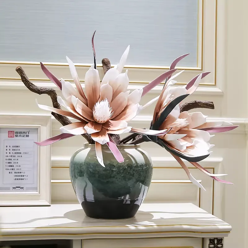 Holly Vase Ornament Artificial Flowers