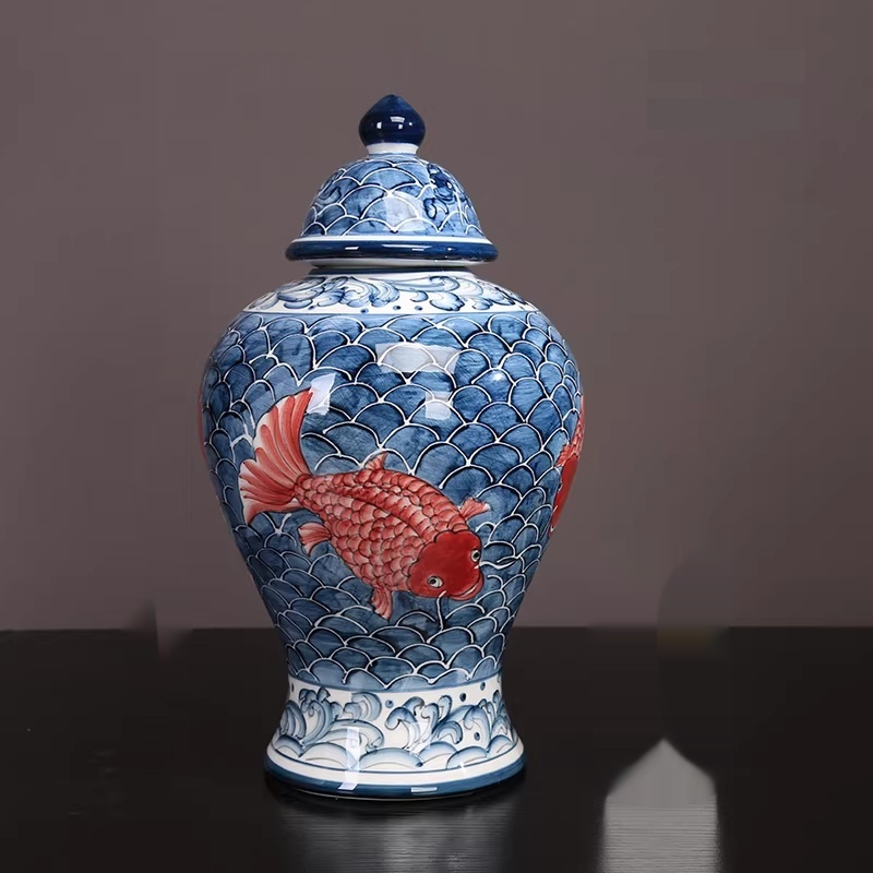 Classic New Chinese-Style Creative Home Decor Ceramic Jar