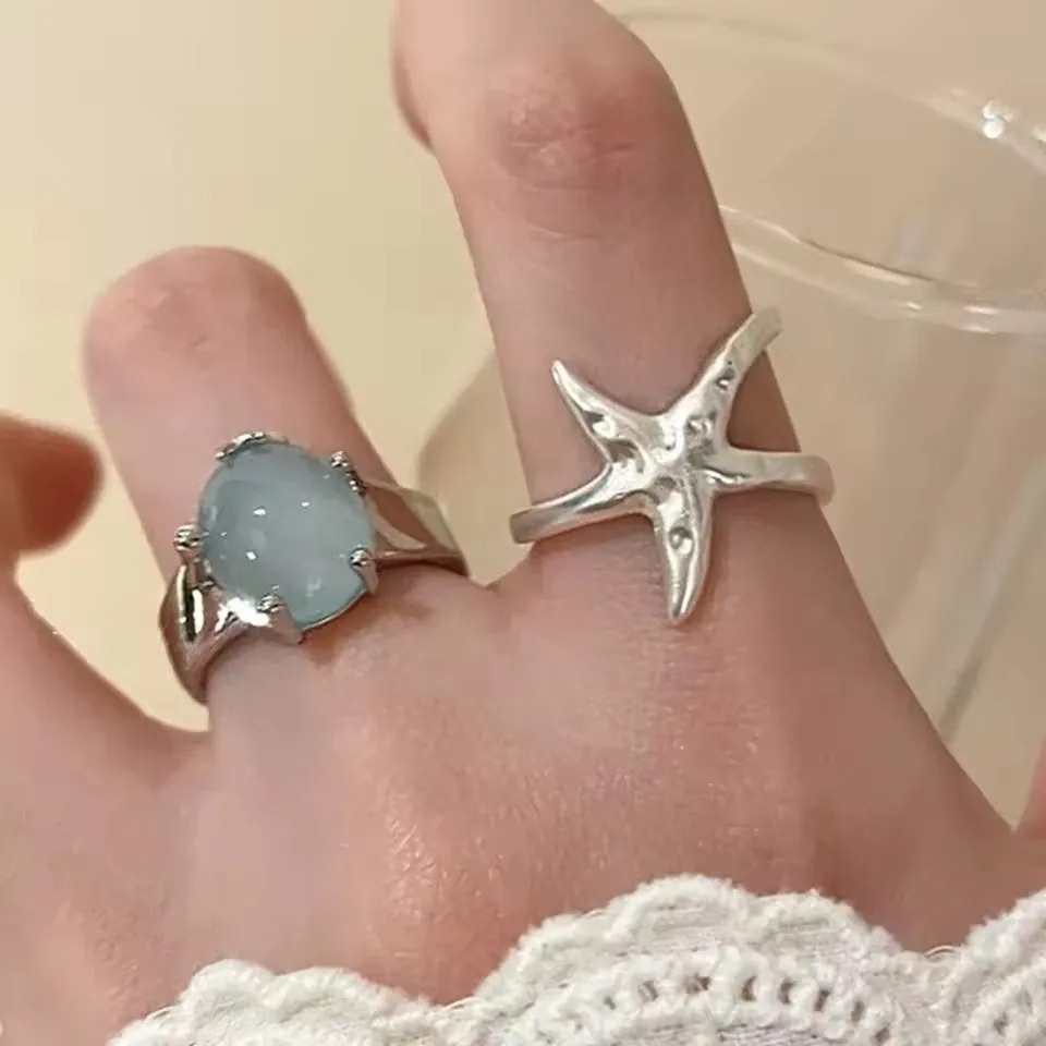 Resort-style Starfish Open Ring For Women A Niche Design