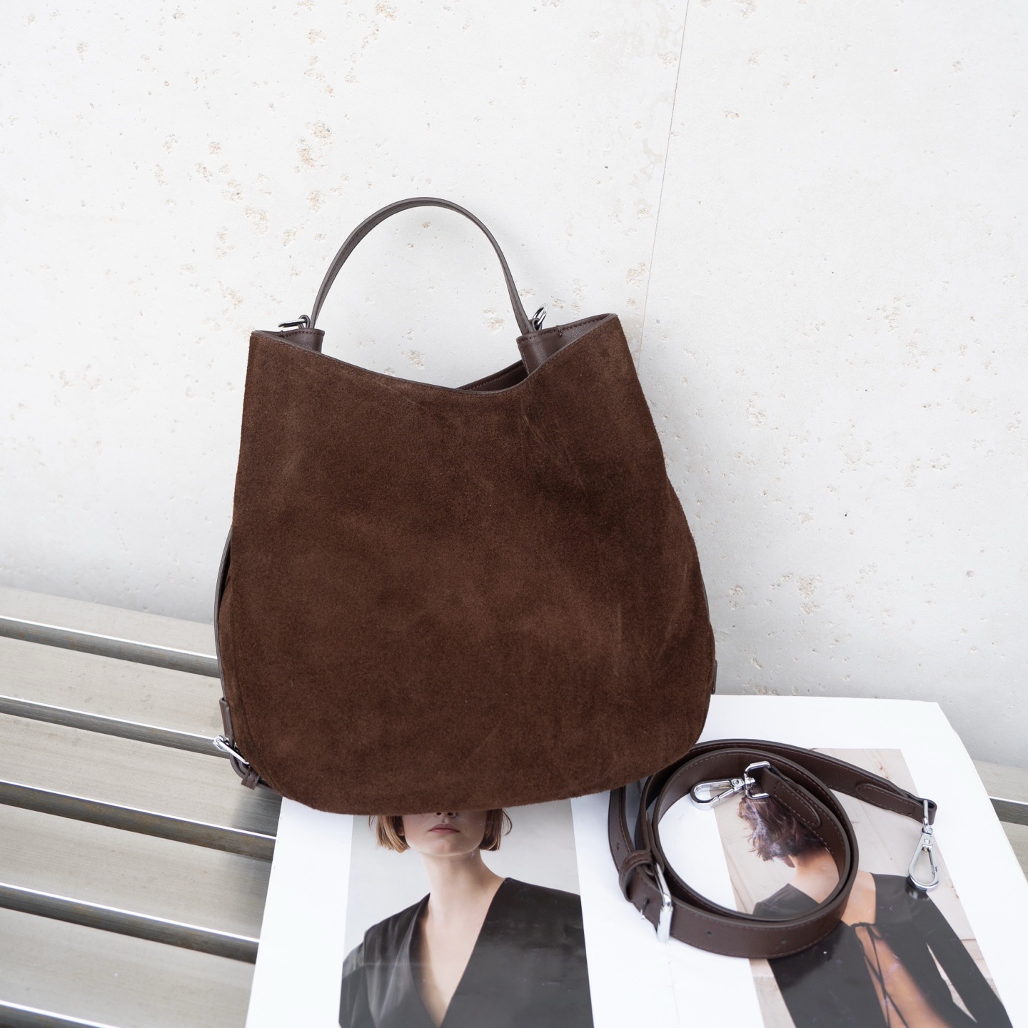 Matte Cowhide Niche Shoulder Crossbody Bag