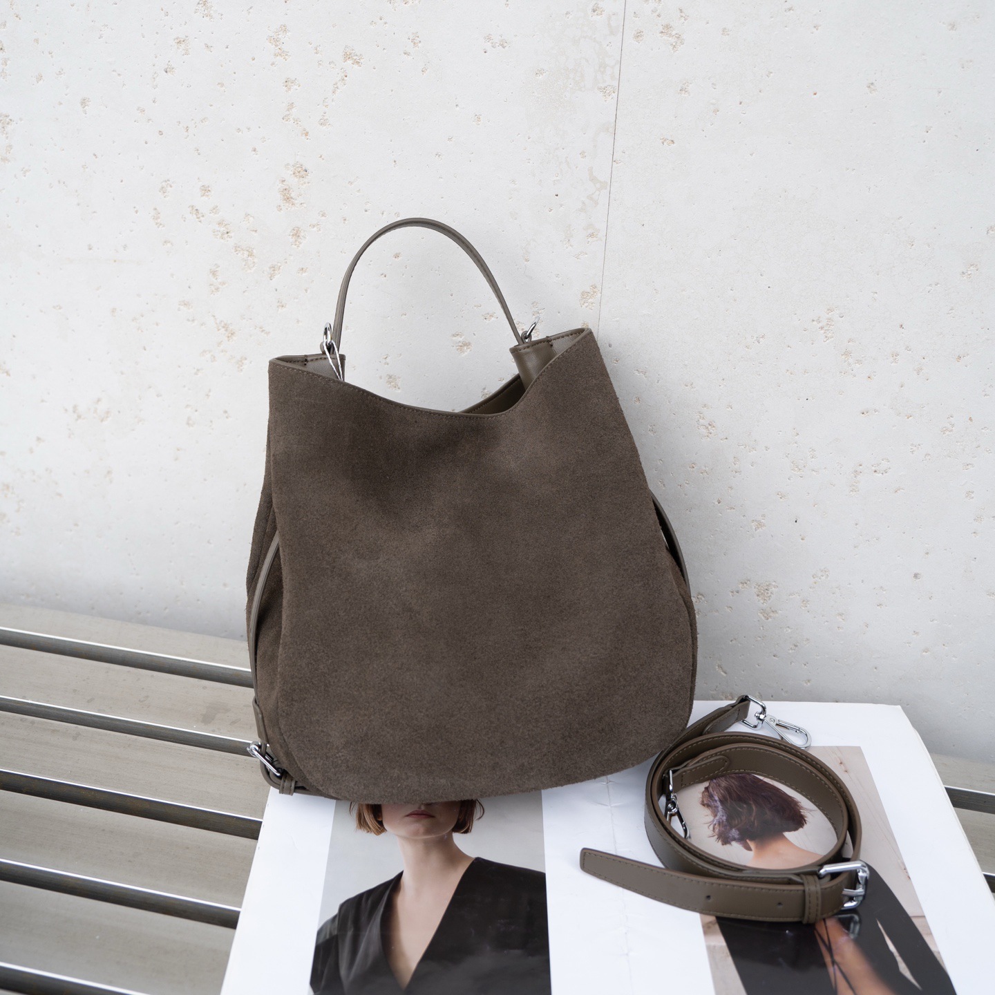 Matte Cowhide Niche Shoulder Crossbody Bag