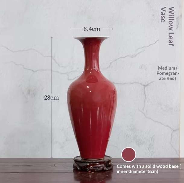 Ceramic Red Flower Vase For Floral Arrangementsdecorative Clean-lined Beauty Perfect For Ikebana And Flower Arranging
