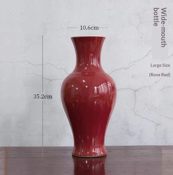 Ceramic Red Flower Vase For Floral Arrangementsdecorative Clean-lined Beauty Perfect For Ikebana And Flower Arranging