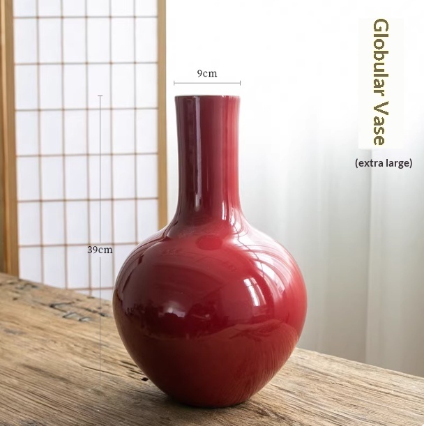 Ceramic Red Flower Vase For Floral Arrangementsdecorative Clean-lined Beauty Perfect For Ikebana And Flower Arranging