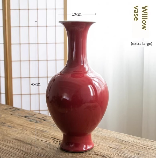 Ceramic Red Flower Vase For Floral Arrangementsdecorative Clean-lined Beauty Perfect For Ikebana And Flower Arranging