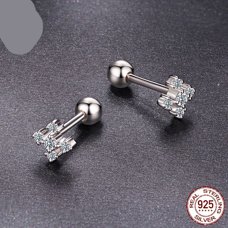 Elegant S925 Sterling Silver Earrings With Platinum Plating
