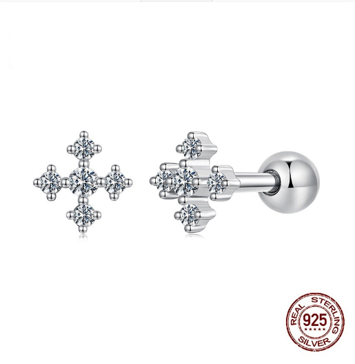 Elegant S925 Sterling Silver Earrings With Platinum Plating