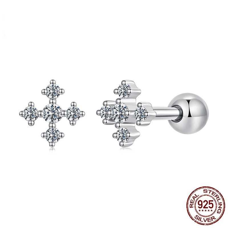 Elegant S925 Sterling Silver Earrings With Platinum Plating
